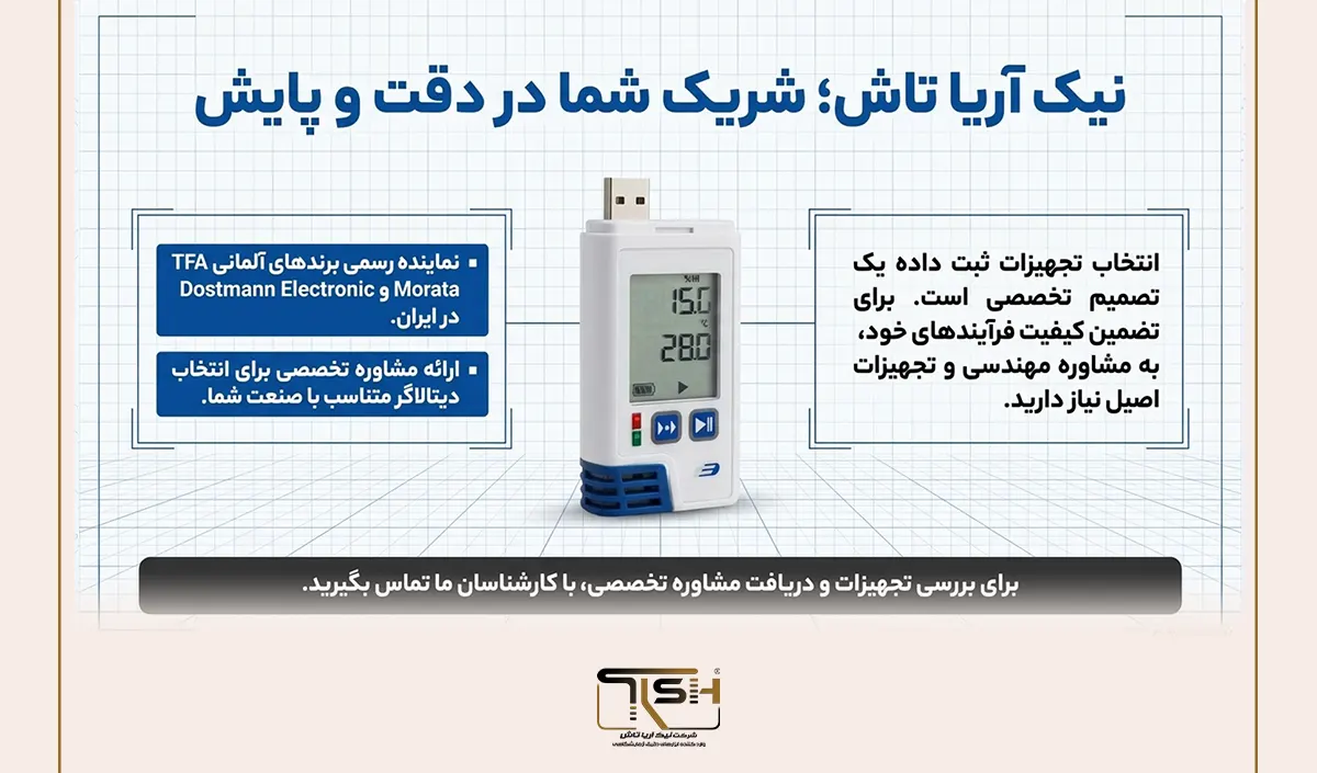 دیتالاگر چیست؟ راهنمای کامل ثبت دما و رطوبت و مدیریت دادههای محیطی 36 نیک آریا تاش TFA